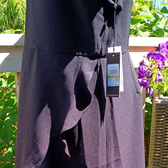 NWT Karl Lagerfeld Paris little black dress cascading ruffle skirt size … - Picture 3 of 7